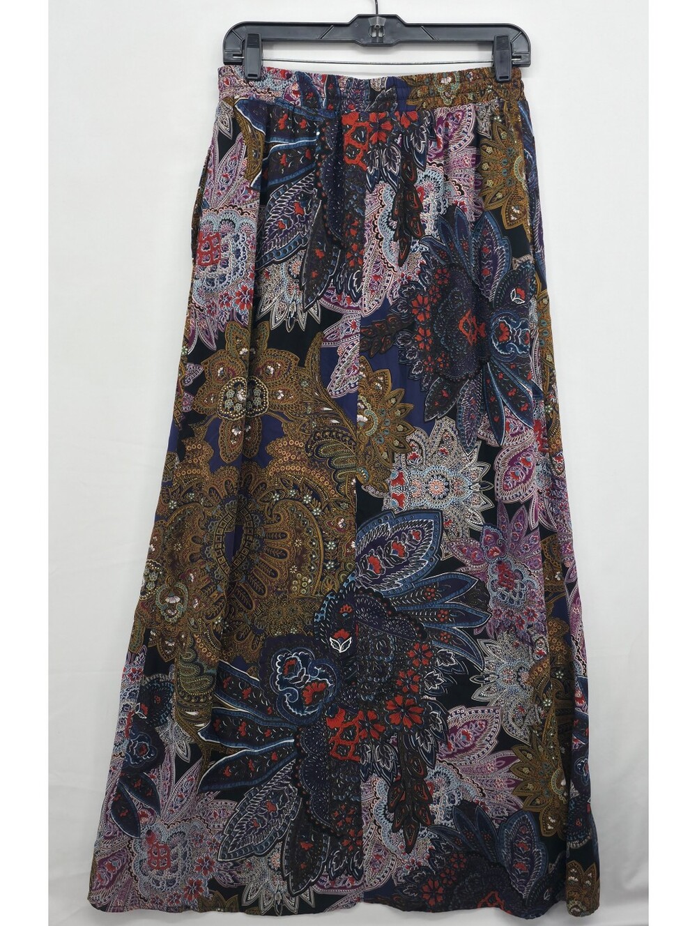 Anthropologie Vanessa Virginia Paisley Maxi Skirt Boho Button Front Slit Medium - Picture 11 of 16